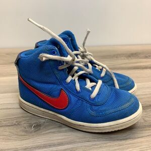 Nike Vandal High Supreme High Top Blue Sneakers Pre-School 12.5 AH5252 Red Check